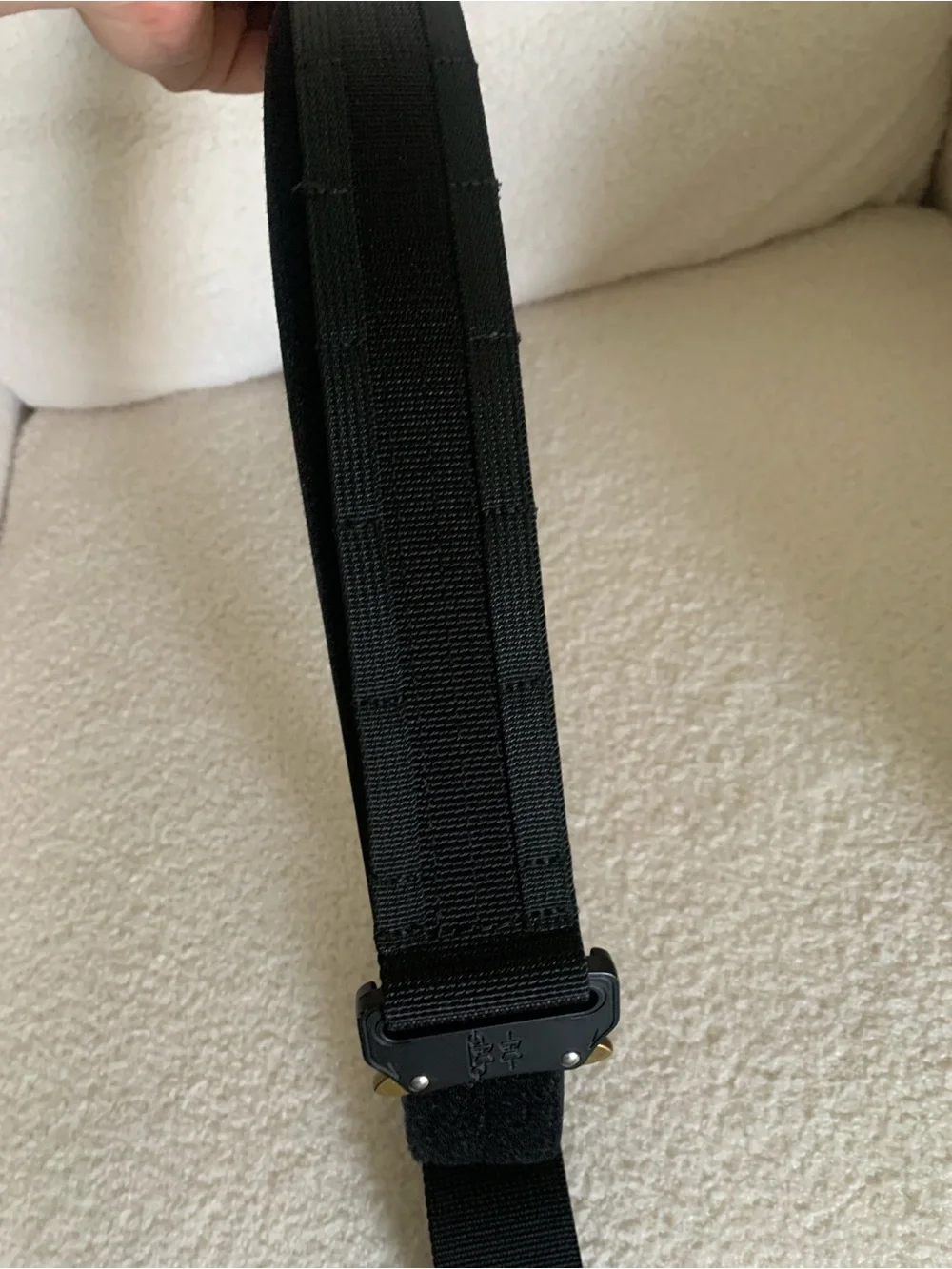 WOLF Black Tactical Web Belt with Metal Quick-Release Buckle